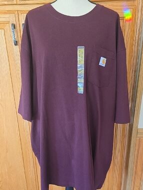 Carhartt Pocket Tee in Burgundy Plum NWT XXXXL